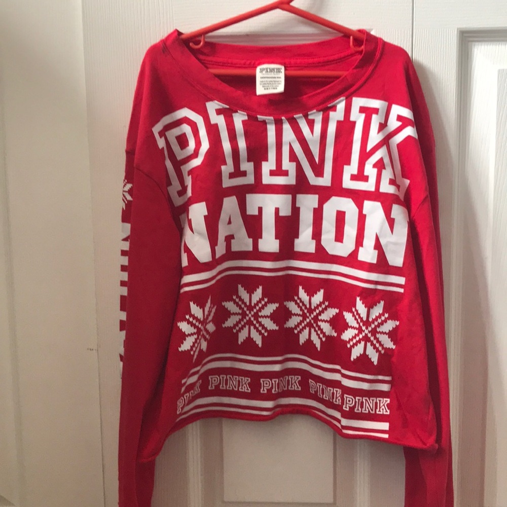 PINK Christmas long sleeve shirt
